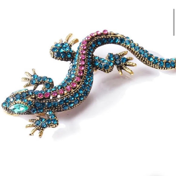Aime - Elegant Lizard Brooch With Colorful Stones. NWT - Picture 6 of 8